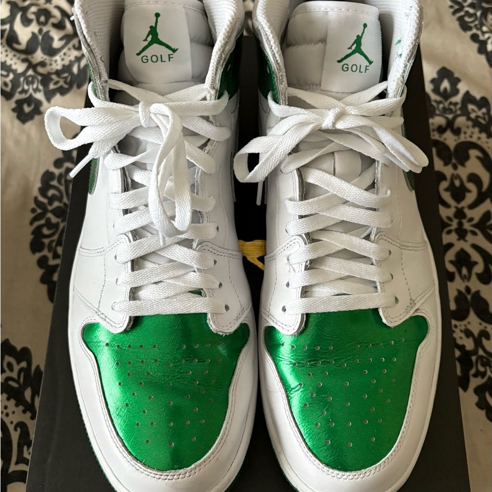 Nike Air Jordan Golf Shoes - White and Green